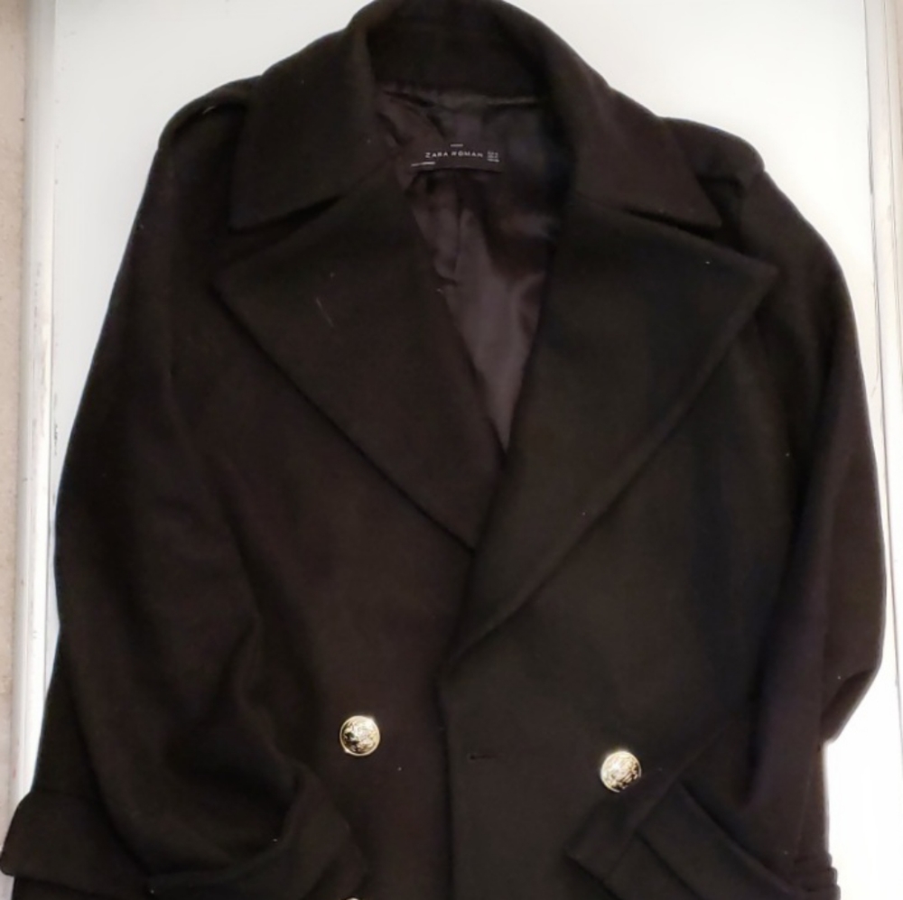 Zara womens  Petticoats sm black wool gold button